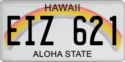 HI license plate EIZ621