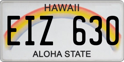 HI license plate EIZ630