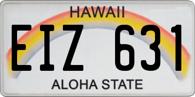 HI license plate EIZ631