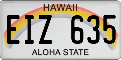 HI license plate EIZ635
