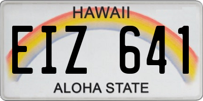 HI license plate EIZ641