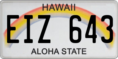 HI license plate EIZ643