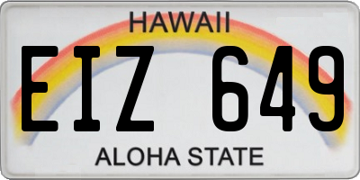 HI license plate EIZ649