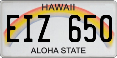 HI license plate EIZ650