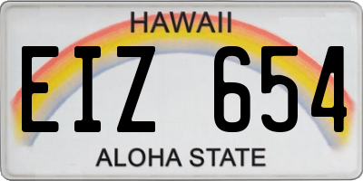 HI license plate EIZ654