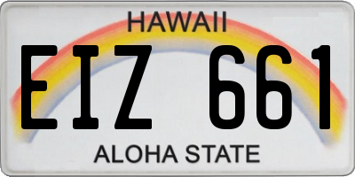 HI license plate EIZ661