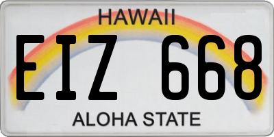 HI license plate EIZ668