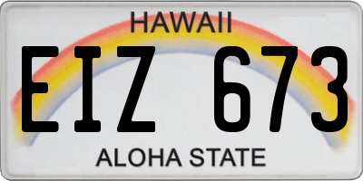 HI license plate EIZ673