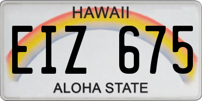 HI license plate EIZ675
