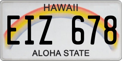 HI license plate EIZ678