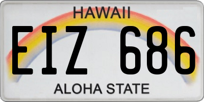 HI license plate EIZ686