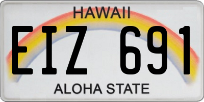 HI license plate EIZ691