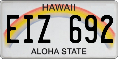 HI license plate EIZ692