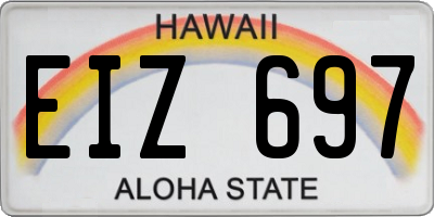 HI license plate EIZ697