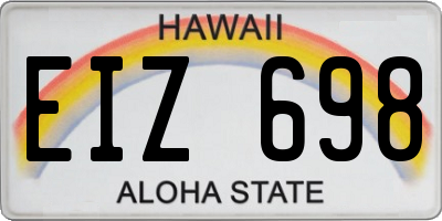 HI license plate EIZ698