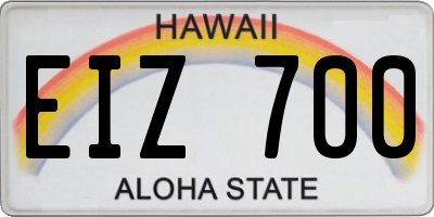 HI license plate EIZ700