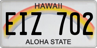 HI license plate EIZ702