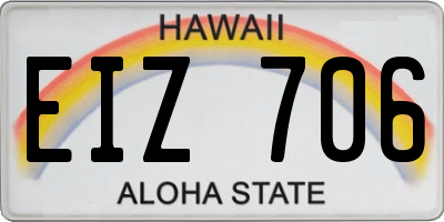 HI license plate EIZ706