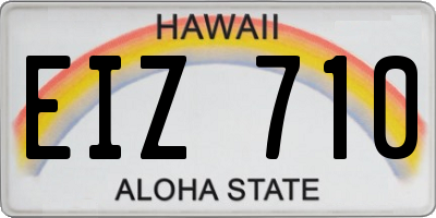 HI license plate EIZ710