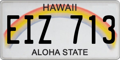 HI license plate EIZ713