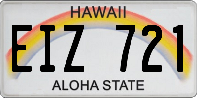 HI license plate EIZ721