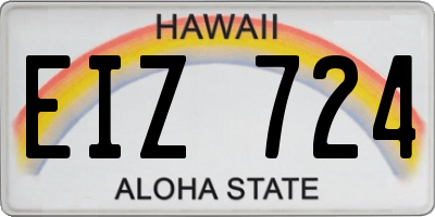 HI license plate EIZ724
