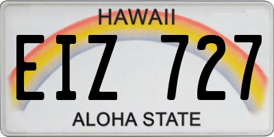 HI license plate EIZ727
