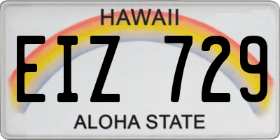 HI license plate EIZ729