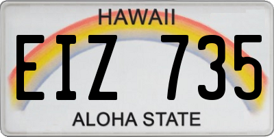 HI license plate EIZ735