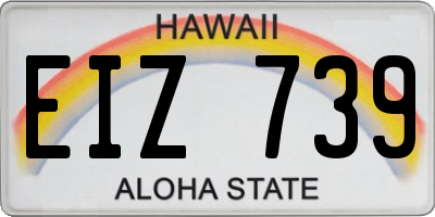 HI license plate EIZ739