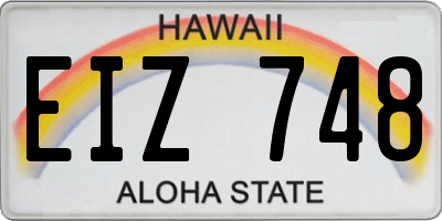 HI license plate EIZ748