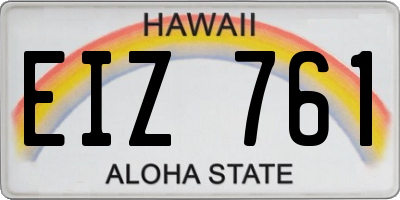 HI license plate EIZ761