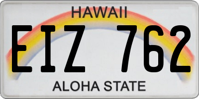 HI license plate EIZ762