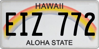 HI license plate EIZ772