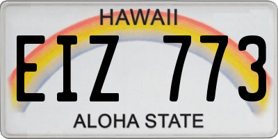HI license plate EIZ773