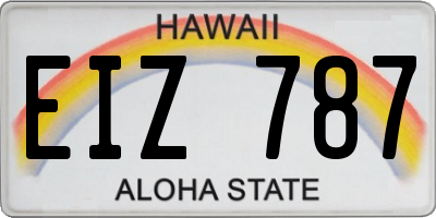 HI license plate EIZ787