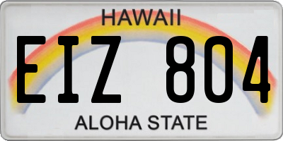 HI license plate EIZ804