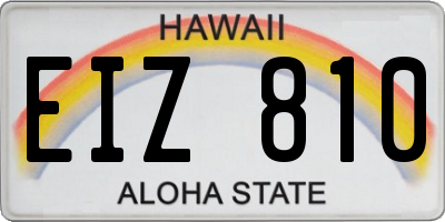 HI license plate EIZ810