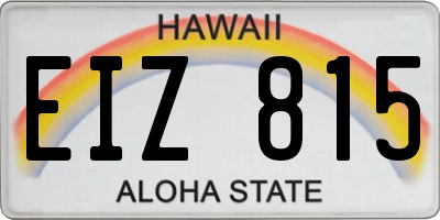 HI license plate EIZ815