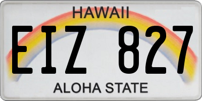 HI license plate EIZ827