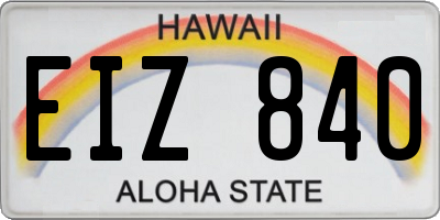 HI license plate EIZ840
