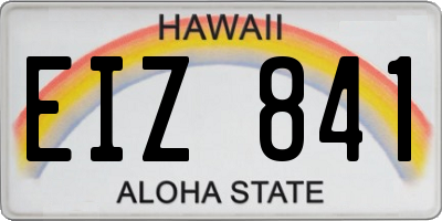 HI license plate EIZ841