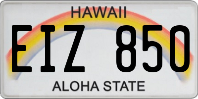HI license plate EIZ850