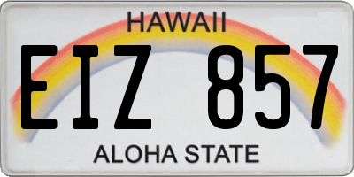 HI license plate EIZ857