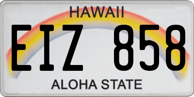 HI license plate EIZ858