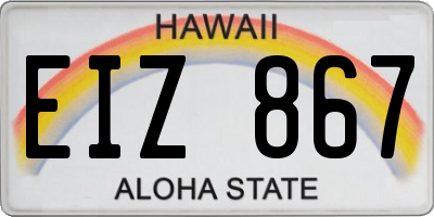 HI license plate EIZ867