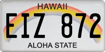 HI license plate EIZ872