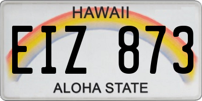 HI license plate EIZ873