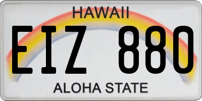 HI license plate EIZ880