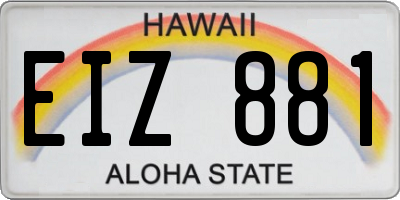 HI license plate EIZ881